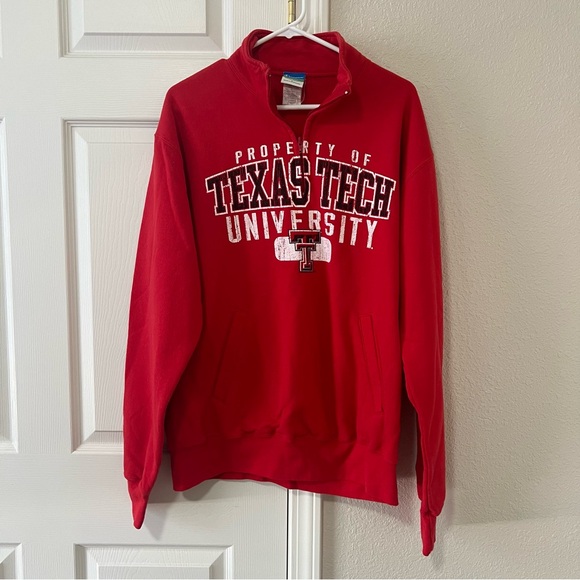 Champion Other - Champion Texas Tech University Red Quarter Zip Pullover Sweatshirt Size Large